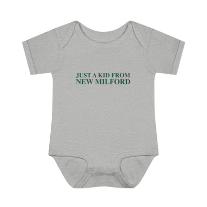 Just a kid from New Milford Infant Baby Rib Bodysuit