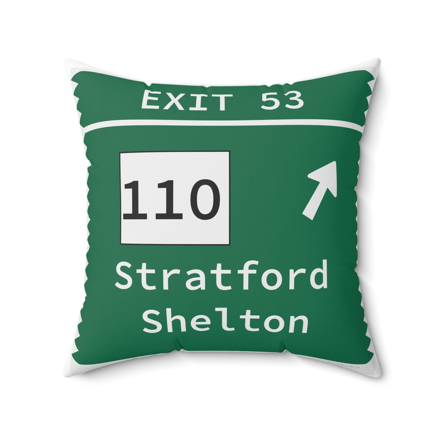 Vintage Merritt Parkway Exit 53 Sign Spun Polyester Square Pillow