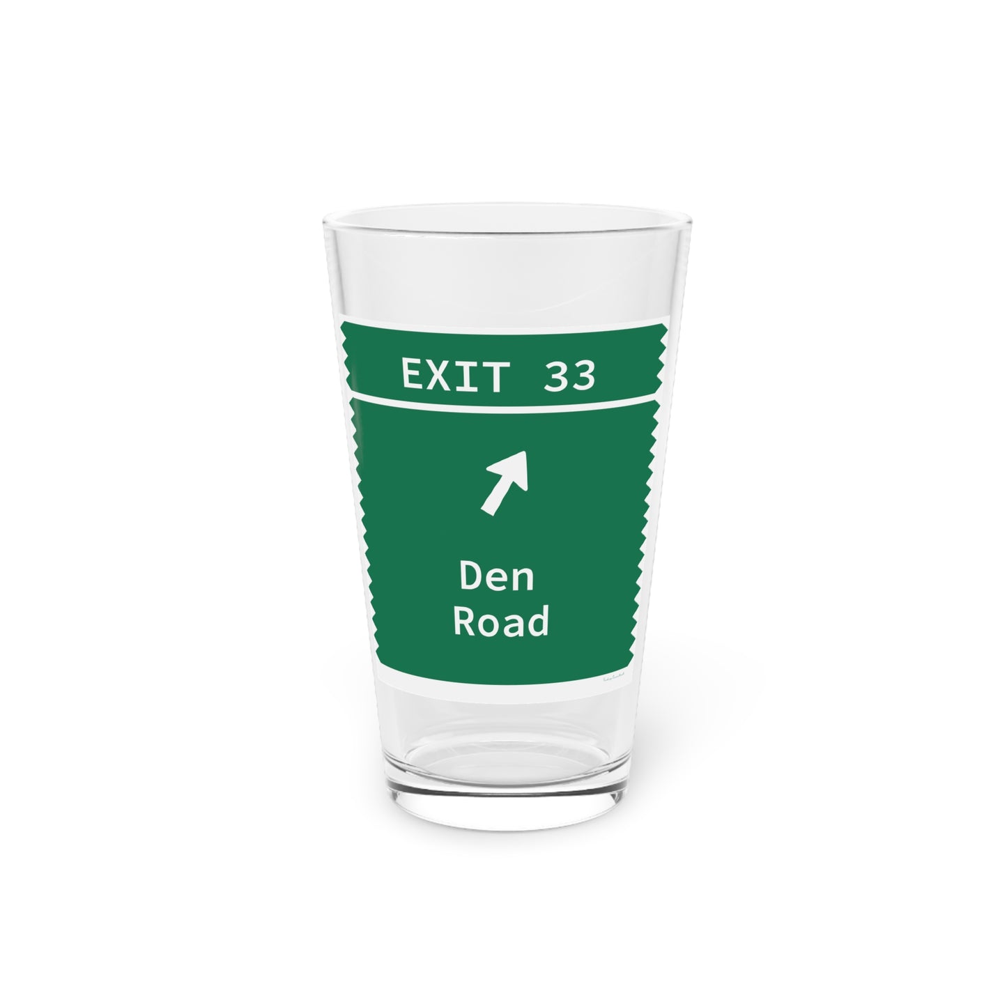 Vintage Merritt Parkway Exit 33 Sign Pint Glass, 16oz
