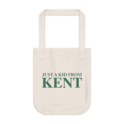 Just a kid from Kent Organic Canvas Tote Bag