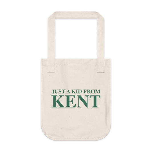 Just a kid from Kent Organic Canvas Tote Bag