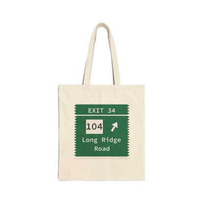 Vintage Merritt Parkway Exit 34 Sign Cotton Canvas Tote Bag