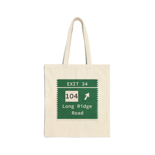 Vintage Merritt Parkway Exit 34 Sign Cotton Canvas Tote Bag