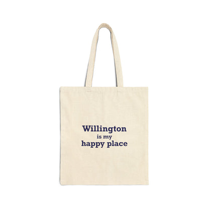 Willington is My Happy Place Cotton Canvas Tote Bag
