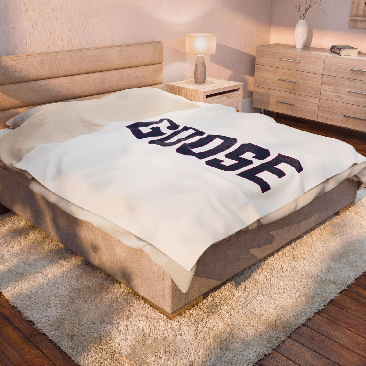 Goose Zip Code Blue & Purple Velveteen Plush Blanket