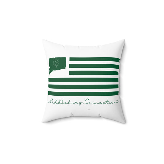 Middlebury Connecticut St. Patrick’s Day Flag Spun Polyester Square Pillow