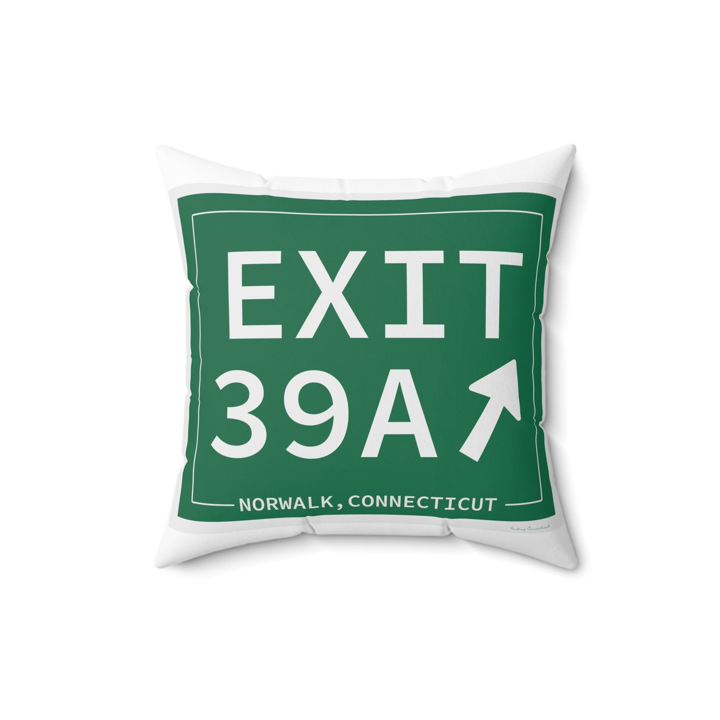 Vintage Exit 39A Merritt Parkway Sign Spun Polyester Square Pillow