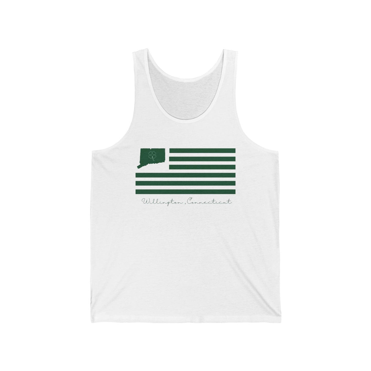 Willington Connecticut St. Patrick’s Day Flag Unisex Jersey Tank Top