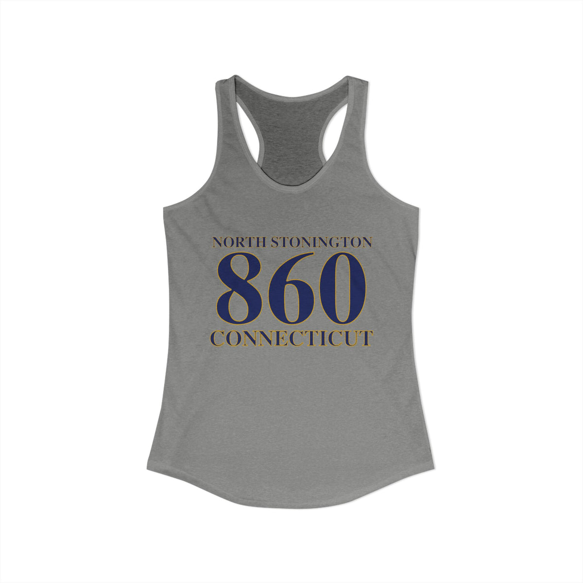 North Stonington 860 Connecticut  Women's Ideal Racerback Tank Top