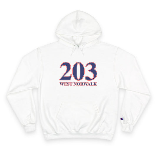 203 West Norwalk, Red, White & Blue Champion Hoodie