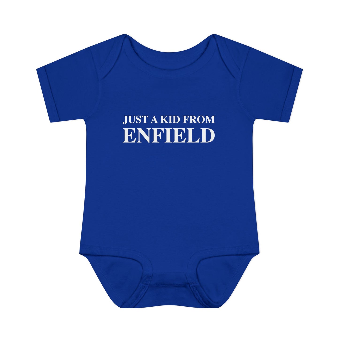 Just a kid from Enfield Infant Baby Rib Bodysuit