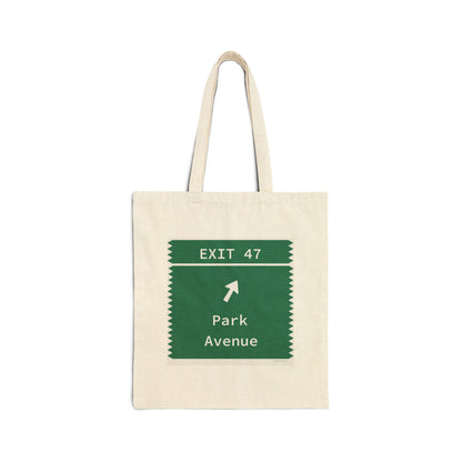 Vintage Merritt Parkway Exit 47 Sign Cotton Canvas Tote Bag
