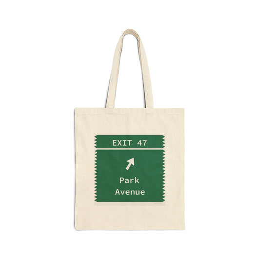 Vintage Merritt Parkway Exit 47 Sign Cotton Canvas Tote Bag
