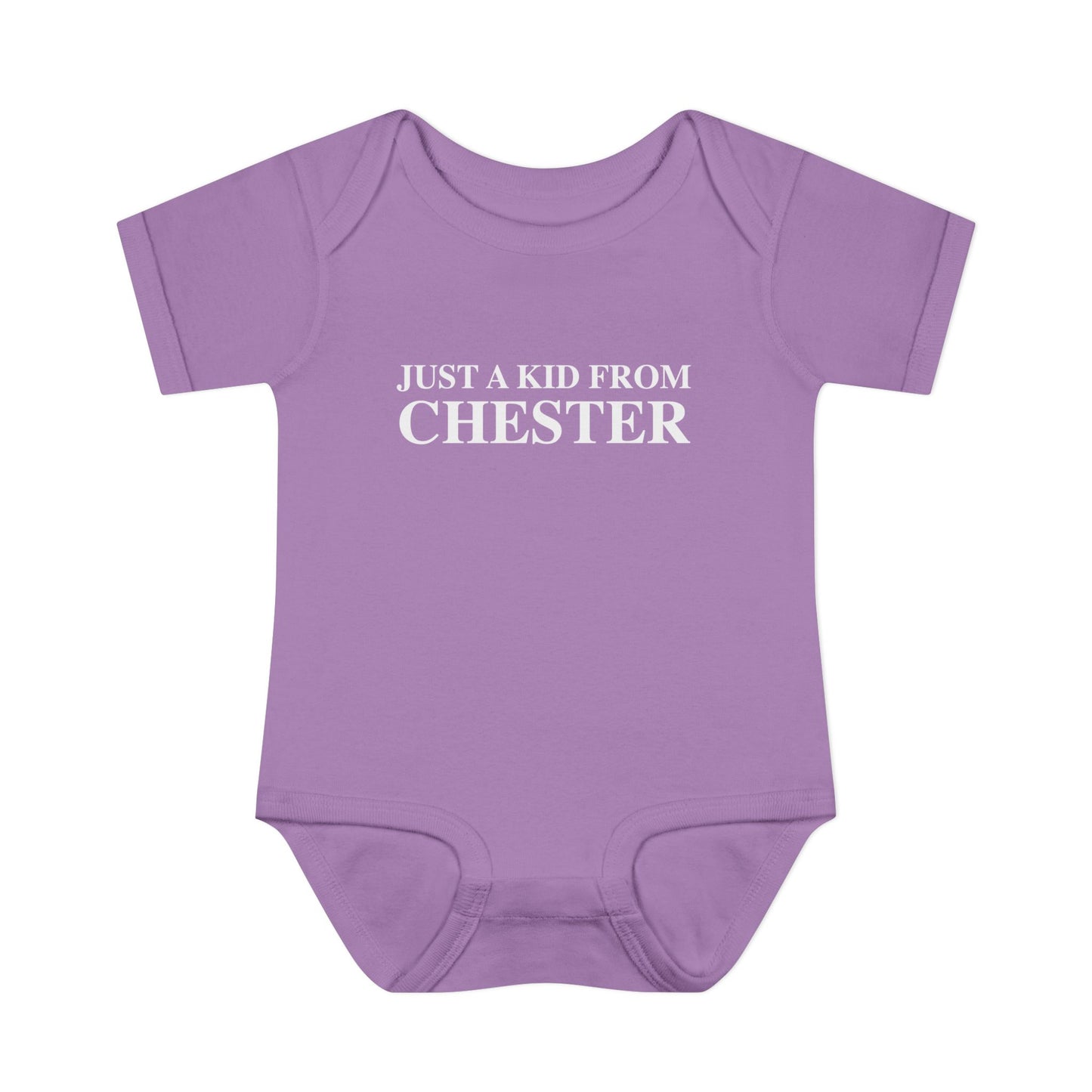 Just a kid from Chester Infant Baby Rib Bodysuit