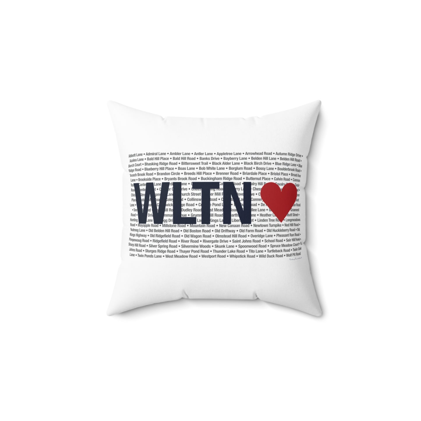 Wilton Love Spun Polyester Square Pillow