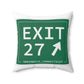 Vintage Exit 27 Merritt Parkway Sign Spun Polyester Square Pillow