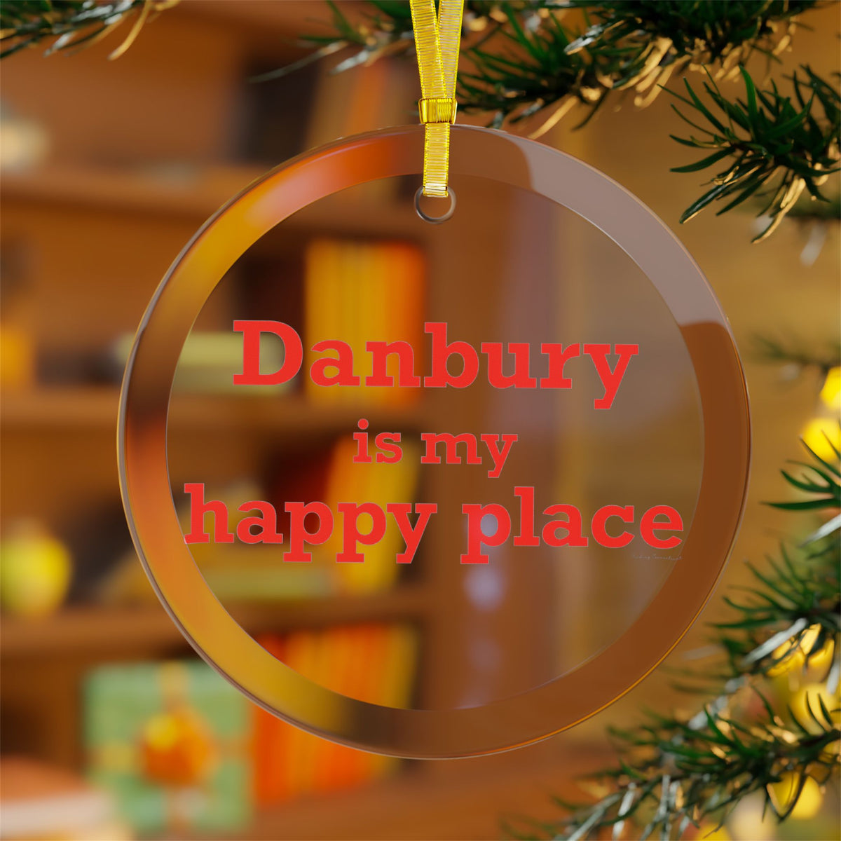 Danbury Is My Happy Place Mug 11oz Glass Ornaments