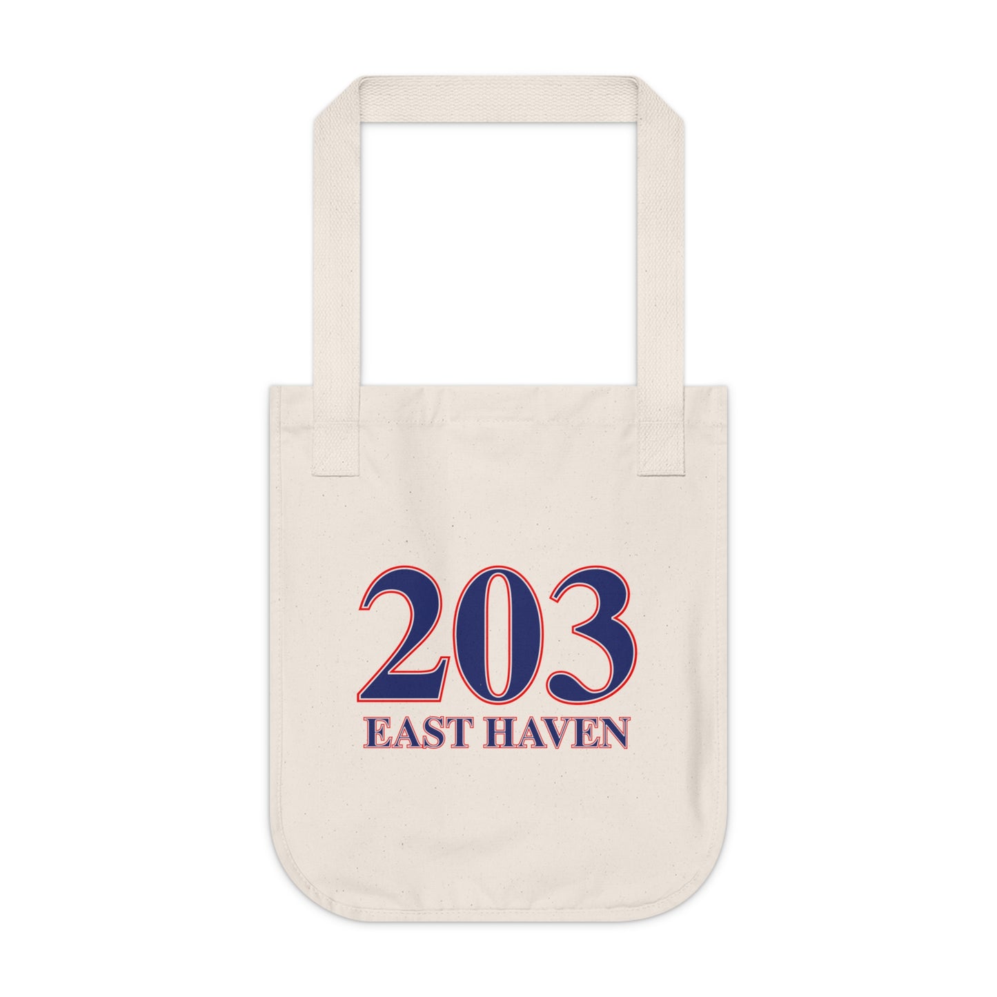 203 East Haven Red White & BlueOrganic Canvas Tote Bag