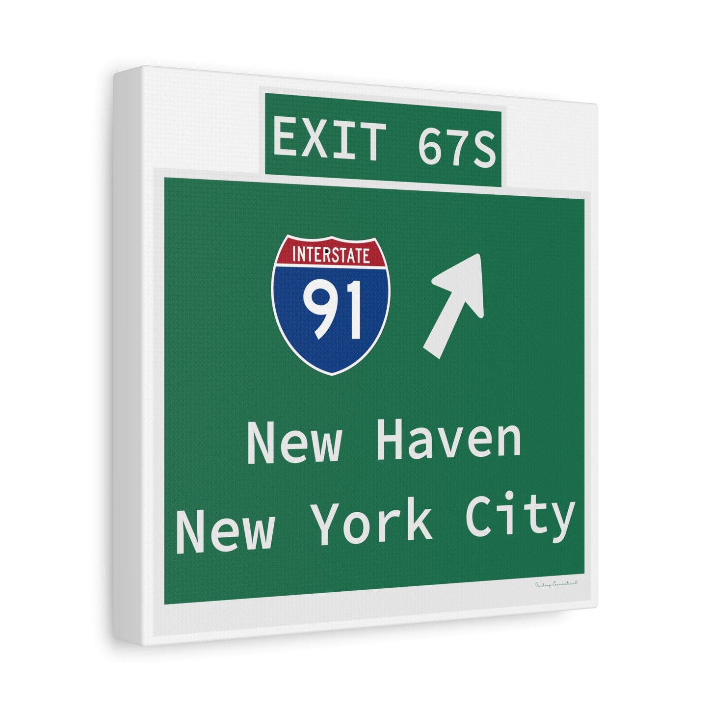 Vintage WCP Exit 67S Sign Matte Canvas, Stretched, 1.25"
