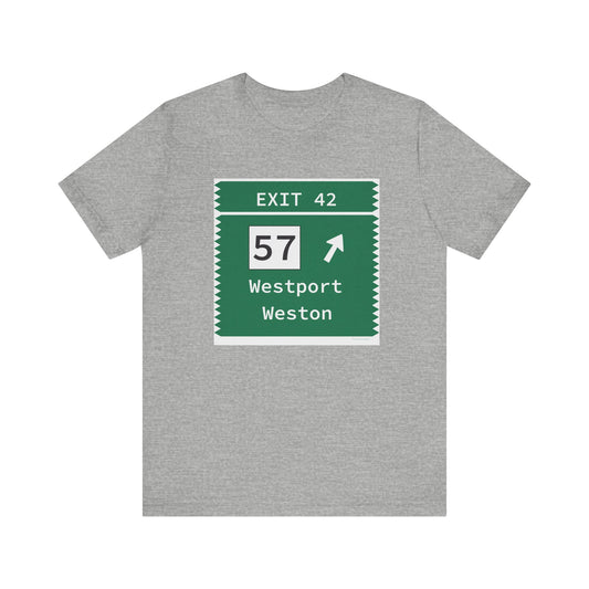 Vintage Merritt Parkway Exit 42 Sign Unisex Jersey Short Sleeve T-Shirt
