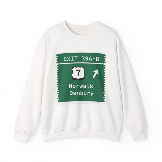 Vintage Merritt Parkway Exit 39 A-B Sign Unisex Heavy Blend™ Crewneck Sweatshirt