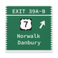 Vintage Merritt Parkway Exit 39 A-B SignMatte Canvas, Stretched, 1.25"