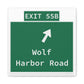 Vintage WCP Exit 55B Sign Matte Canvas, Stretched, 1.25"