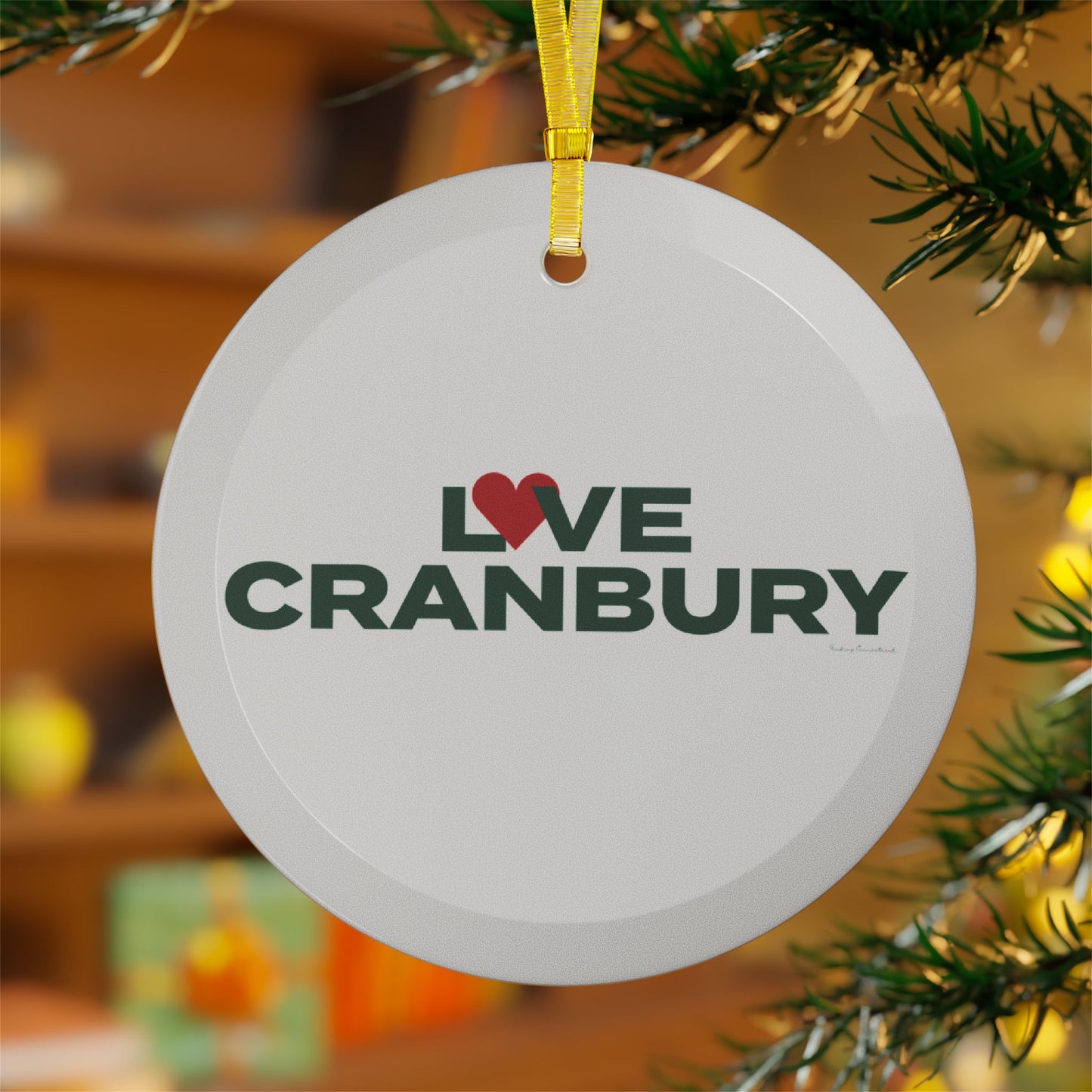 Love Cranbury Glass Ornaments