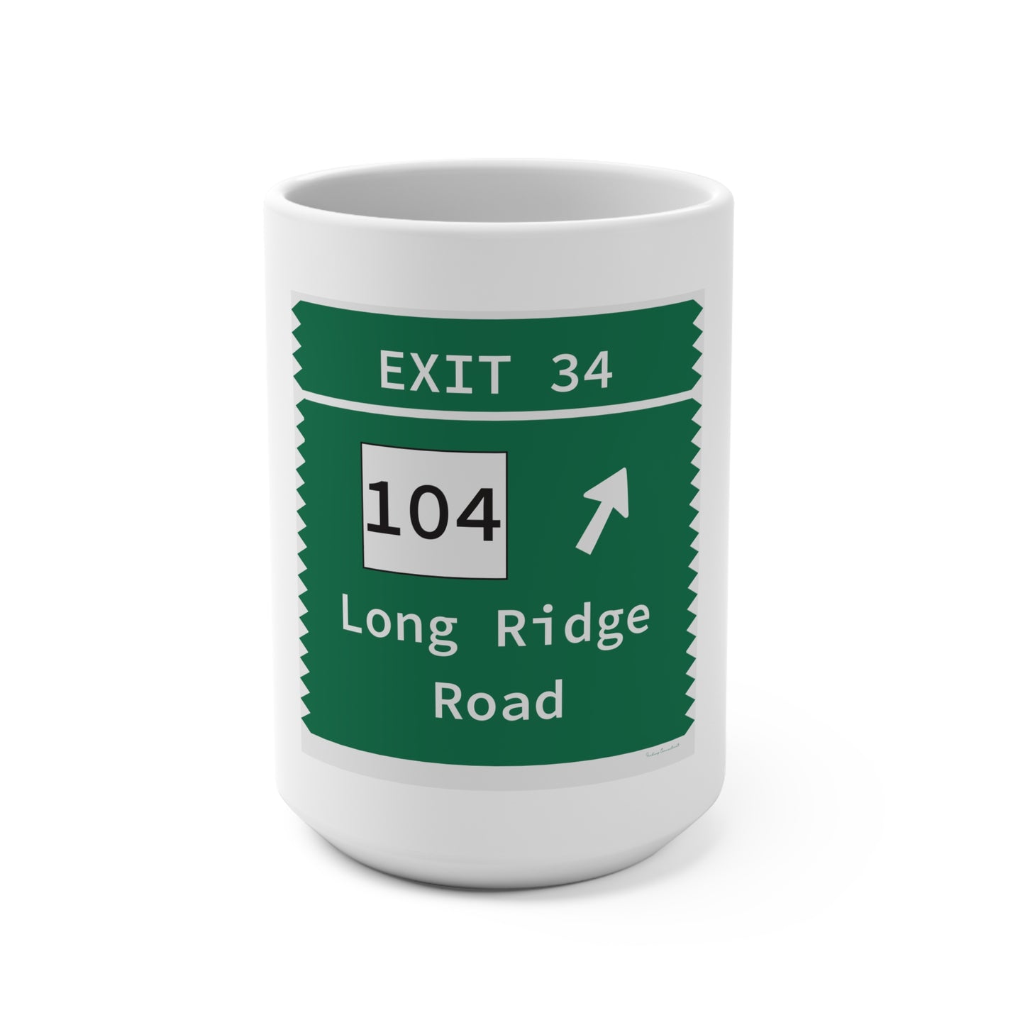 Vintage Merritt Parkway Exit 34 Sign Mug 15oz