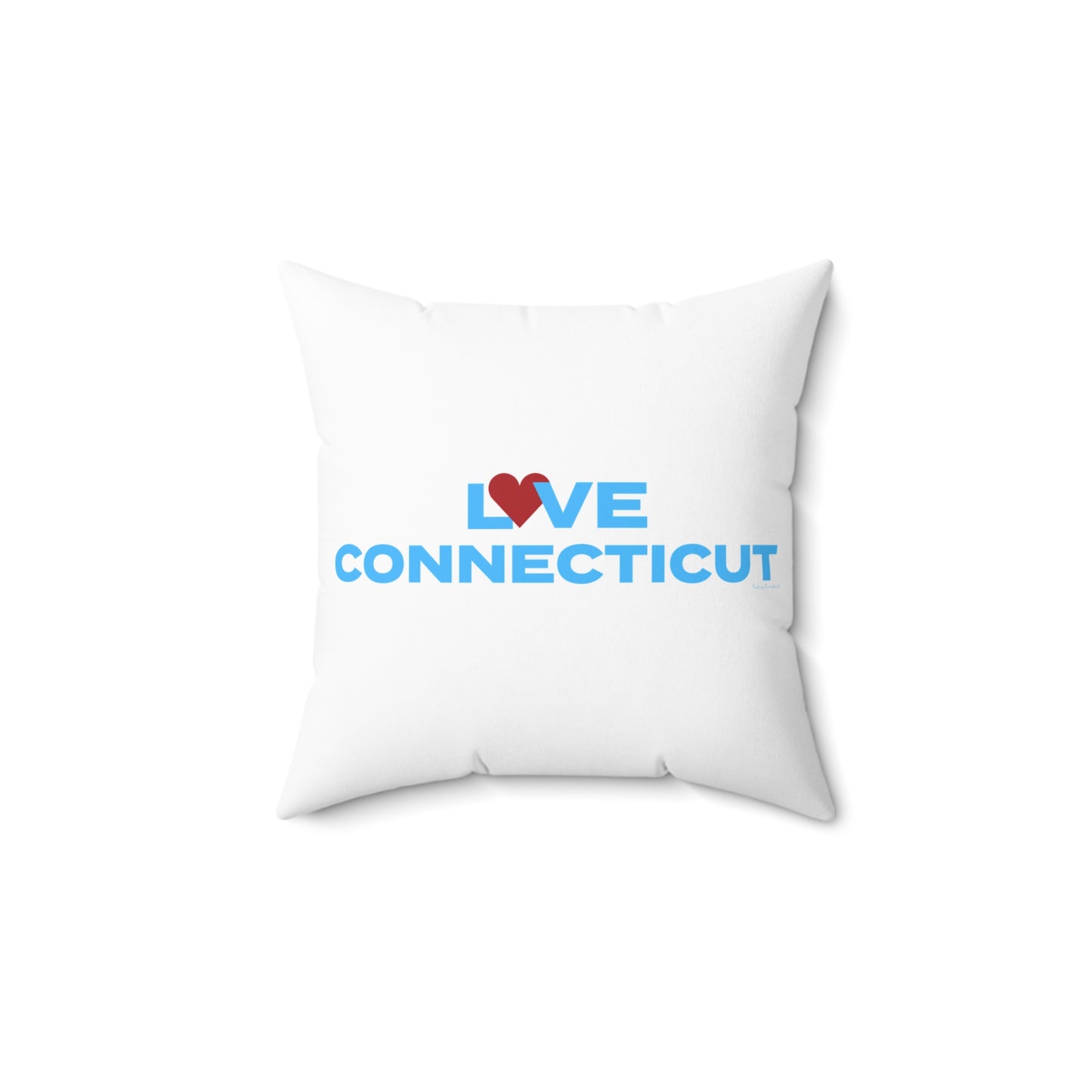 Love Connecticut Spun Polyester Square Pillow