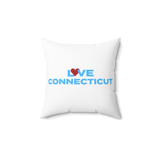 Love Connecticut Spun Polyester Square Pillow