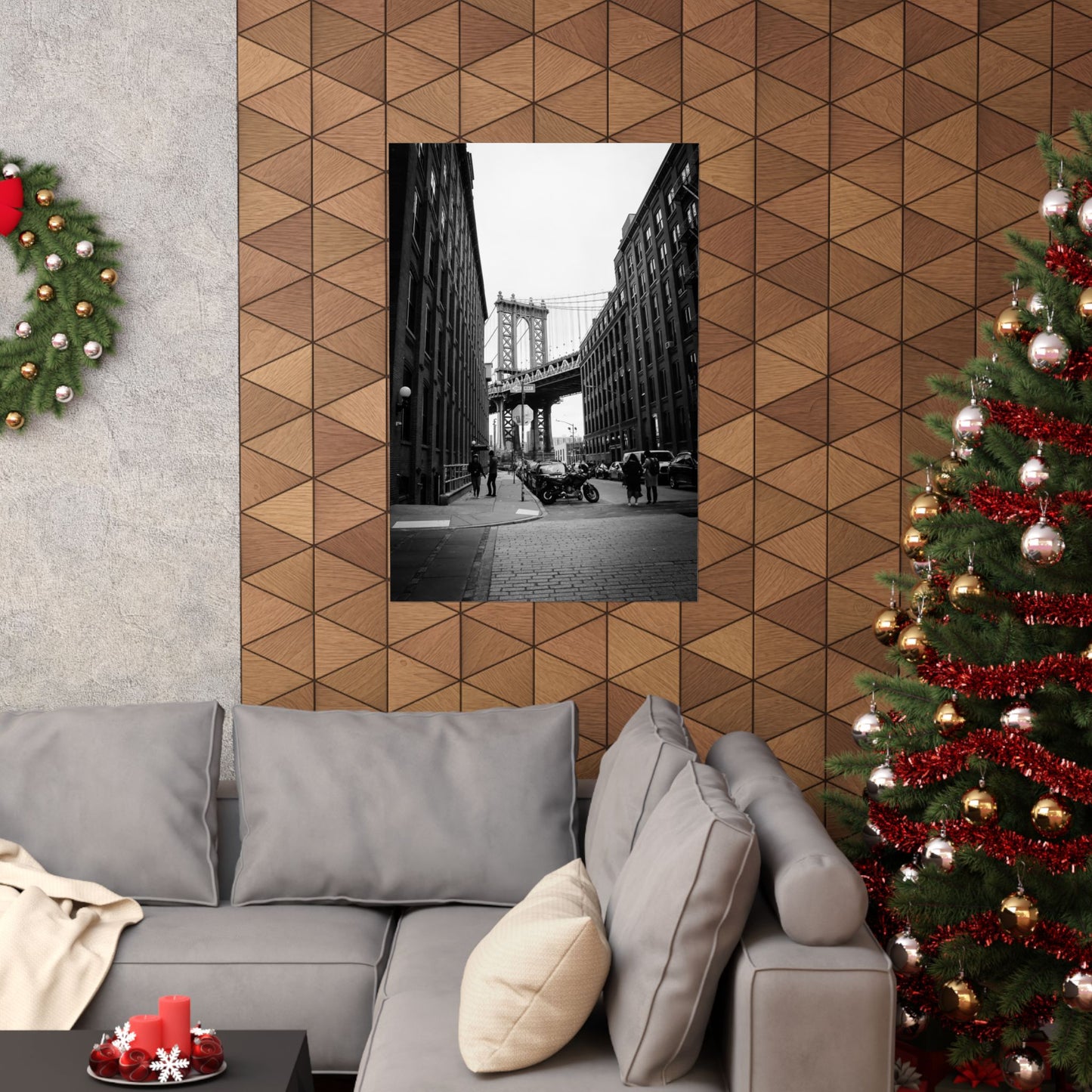 Manhattan Bridge Black and White Matte Vertical Posters