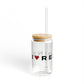 Redding Vision Glass Can with Straw and Lid, 16oz