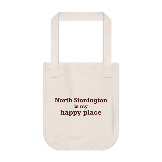 North Stonington is My Happy Place Organic Canvas Tote Bag
