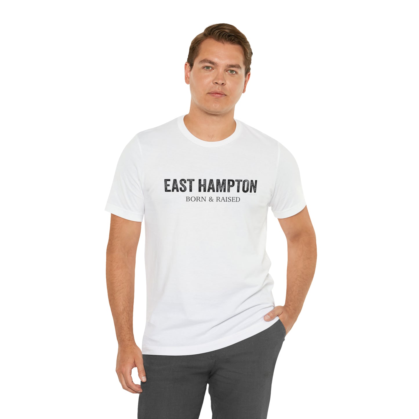 East Hampton Born & Raised Unisex Jersey Short Sleeve Tee