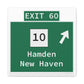Vintage WCP Exit 60 Sign Matte Canvas, Stretched, 1.25"