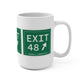 Vintage Exit 48 Merritt Parkway Sign Mug 15oz