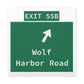 Vintage WCP Exit 55B Sign Matte Canvas, Stretched, 1.25"