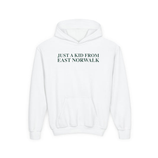 Just a kid from East Norwalk Youth Heavy Blend Hooded Sweatshirt