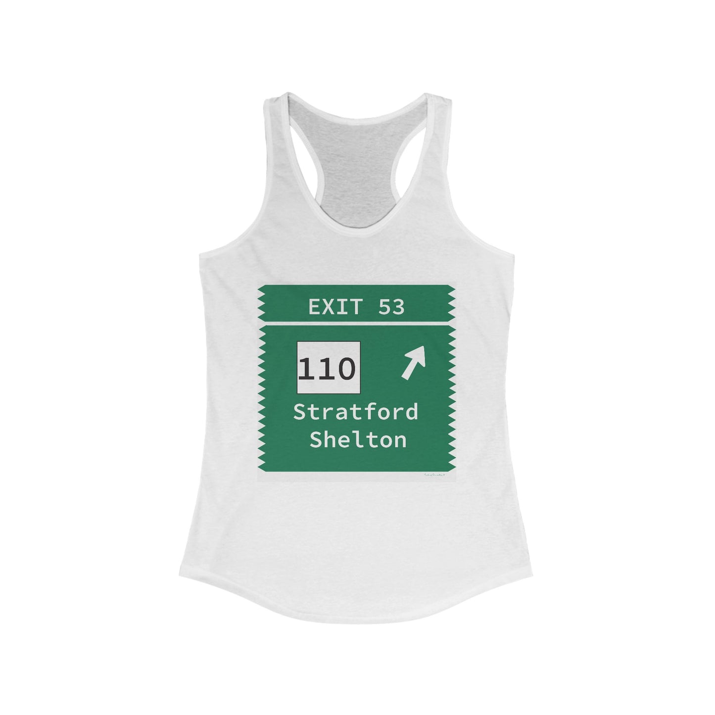 Vintage Merritt Parkway Exit 53 Sign Women's Ideal Racerback Tank Top