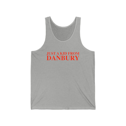 Just a kid from Danbury Unisex Jersey Tank Top