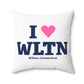 I Heart WLTN Spun Polyester Square Pillow