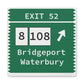 Vintage Merritt Parkway Exit 52 Sign Matte Canvas, Stretched, 1.25"