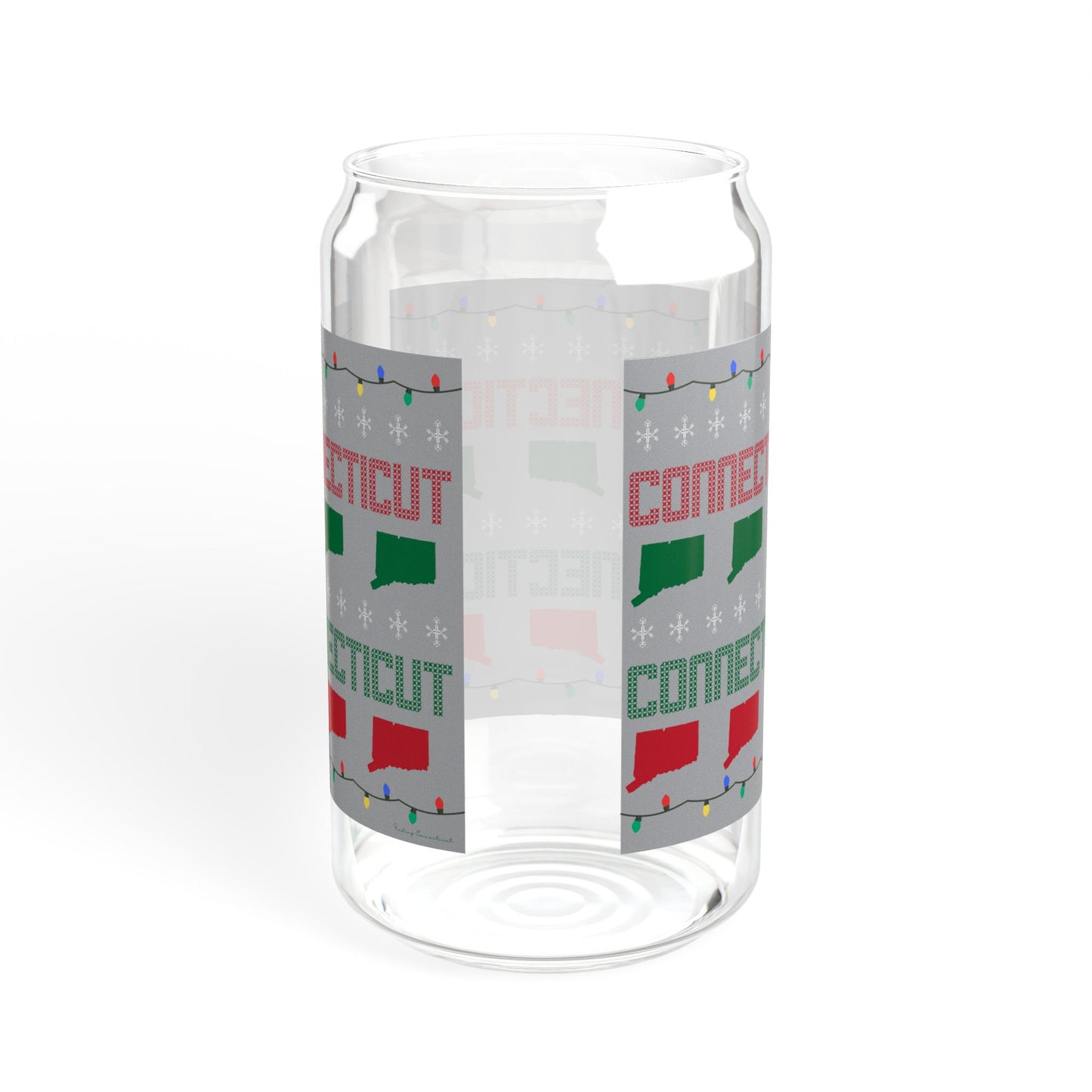 Connecticut Ugly Holiday Sipper Glass, 16oz