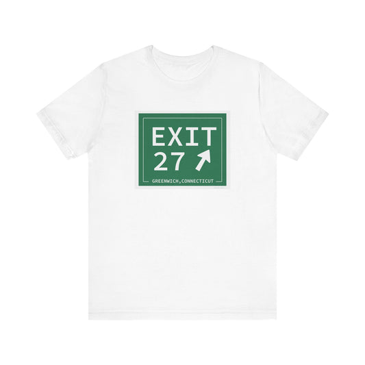 Vintage Exit 27 Merritt Parkway Sign Unisex Jersey Short Sleeve T-Shirt