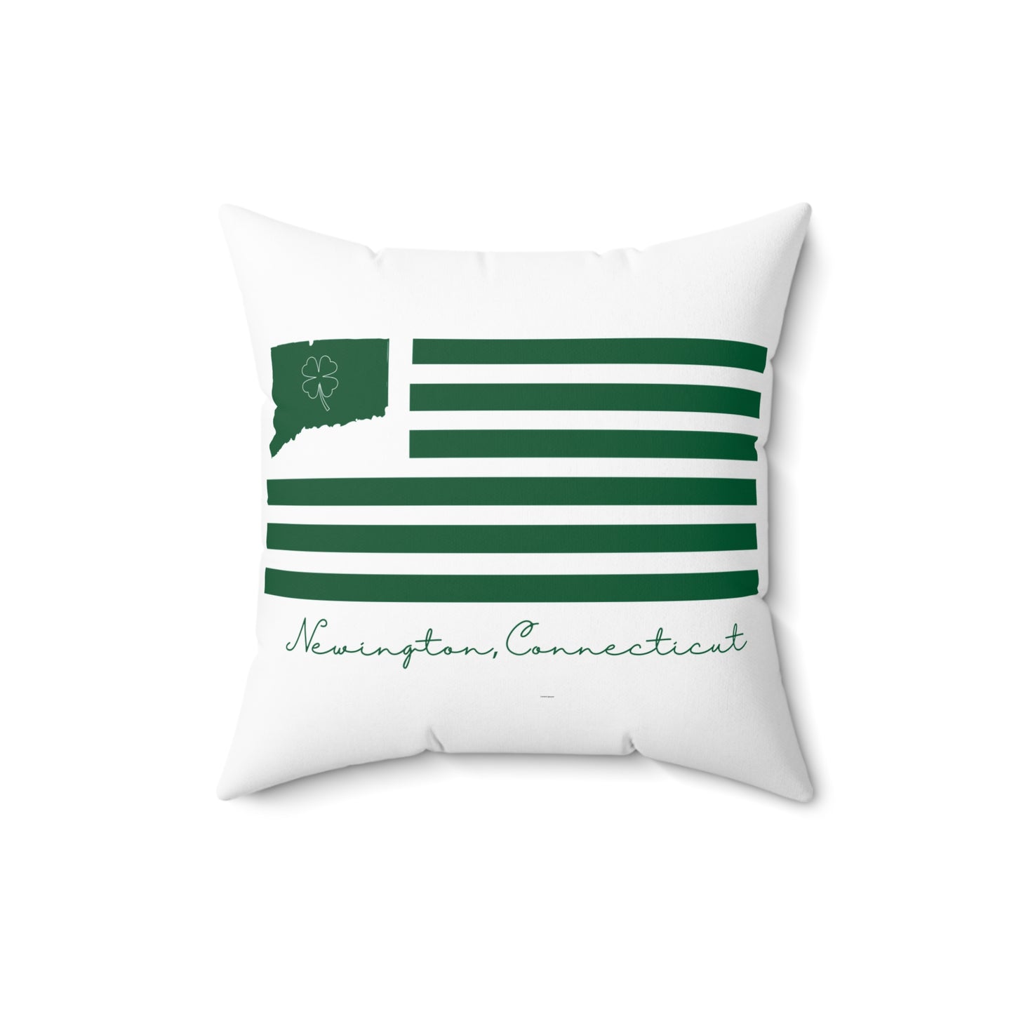 Newington Connecticut St. Patrick’s Day Flag Spun Polyester Square Pillow