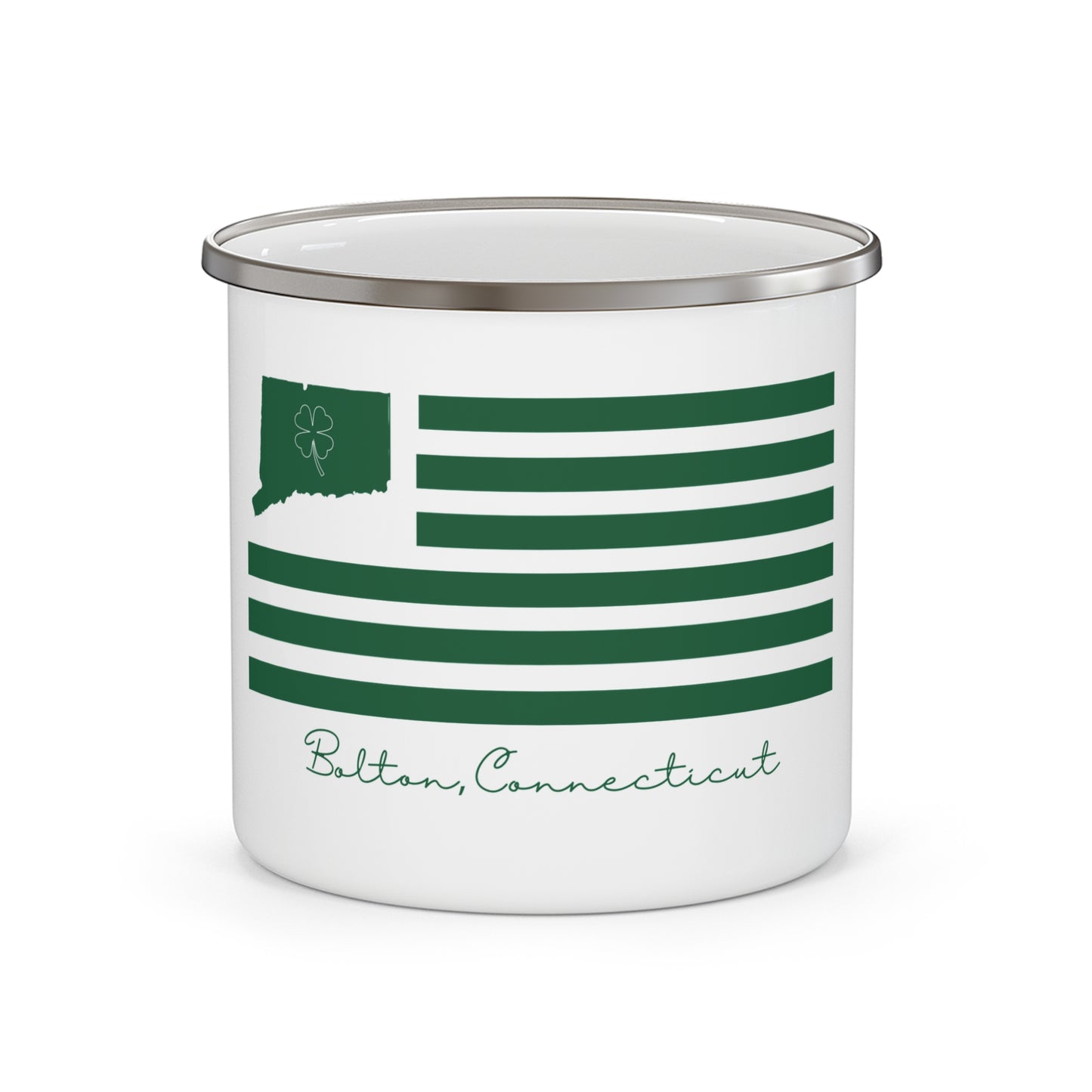 Bolton Connecticut St. Patrick’s Day Flag Enamel Camping Mug