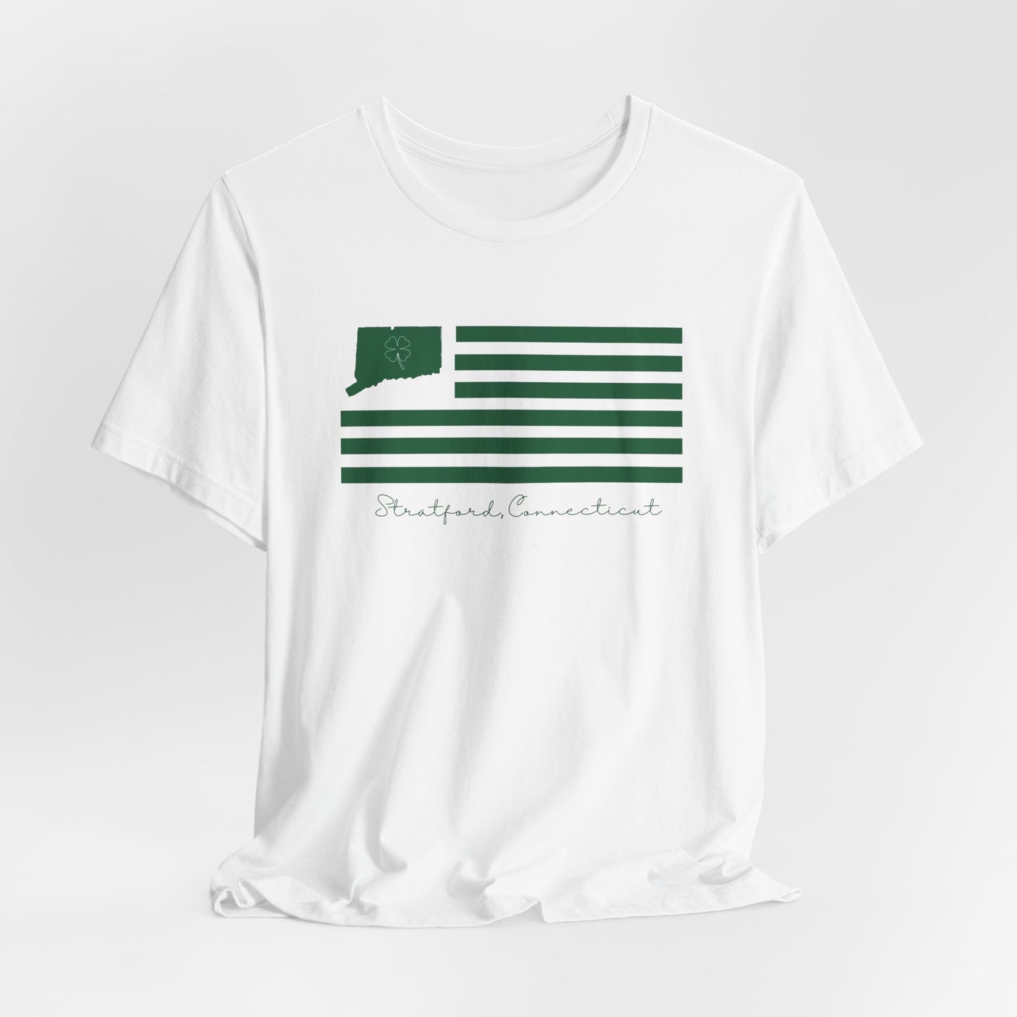 Stratford Connecticut St Patrick’s Day Flag Unisex Jersey Short Sleeve T-Shirt