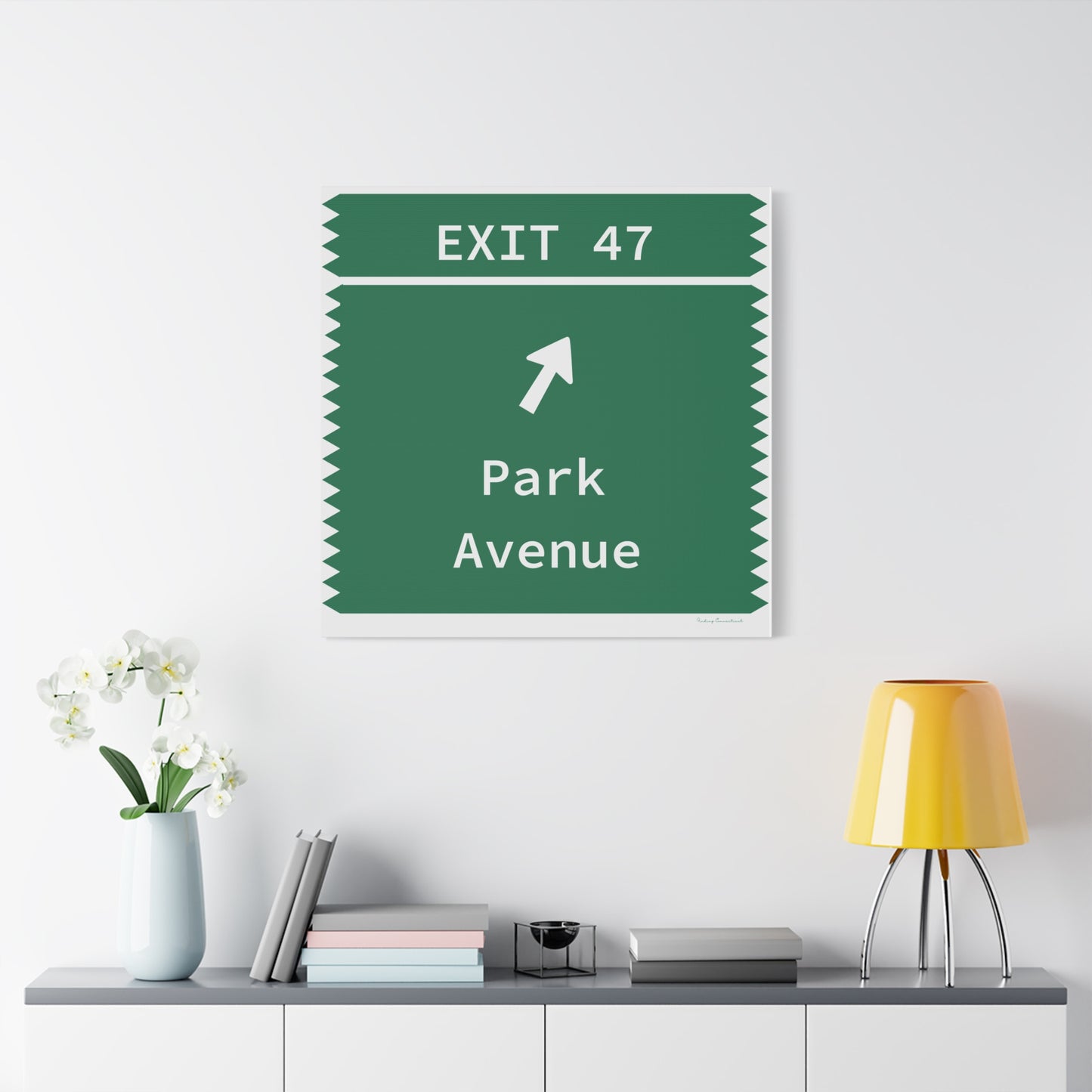 Vintage Merritt Parkway Exit 47 Sign Matte Canvas, Stretched, 1.25"
