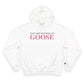 Just a kid listening to Goose - Pink & Espresso Champion Hoodie
